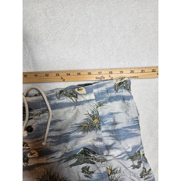 Tommy Bahama Men’s Board Swim Trunks Hawaiian Tropical Blue Medium - Picture 7 of 10